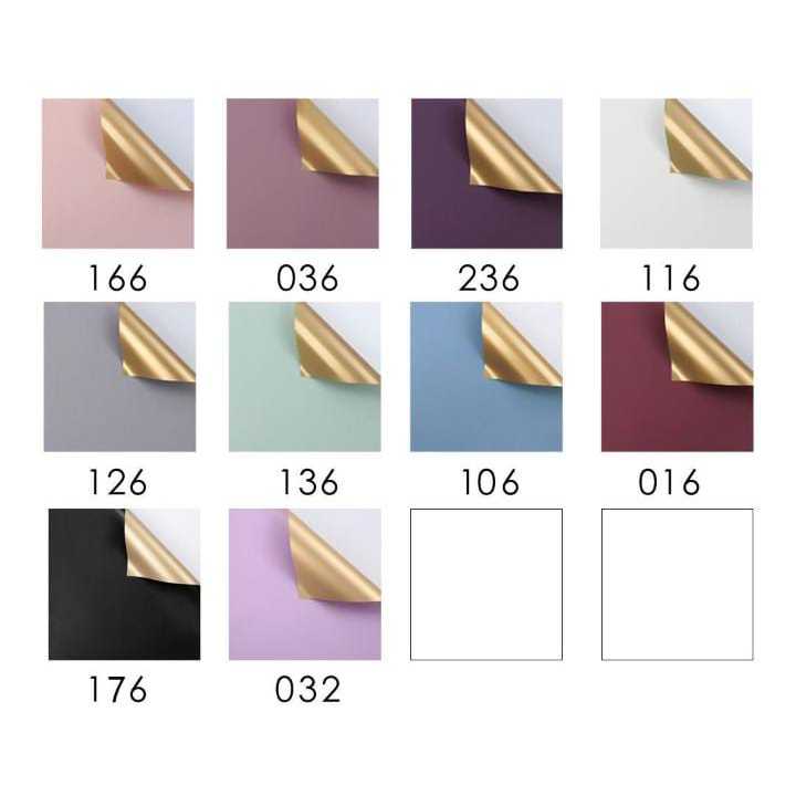 

[5 LEMBAR) Cellophane BICOLOR GOLD kertas buket wrapping bicolor gold