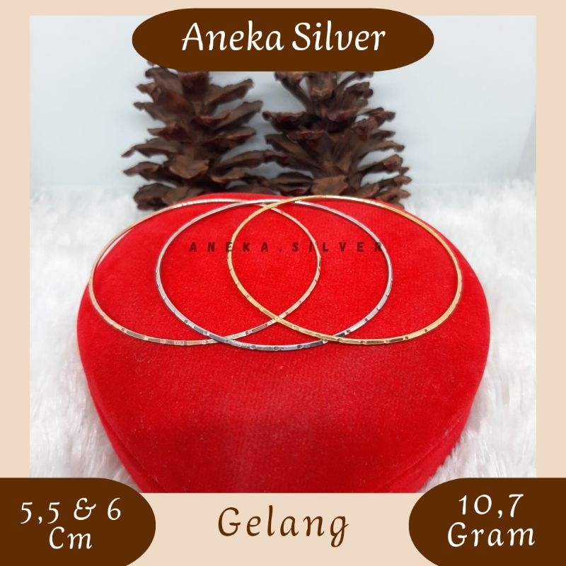 Gelang Kroncong Kombinasi, Sepuh Emas Kuning Perak, Perak Asli 925