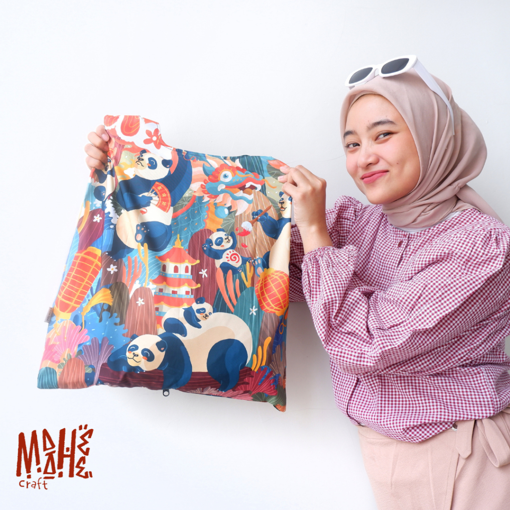 MAAHEE Tas Belanja Lipat - FESTIVE PANDA SERIES