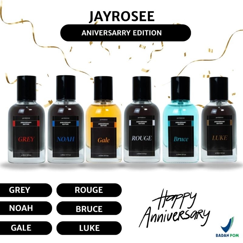 (Anniversary Edition) Jayrosse Parfum Original 100% Grey Rouge Noah Luke Gale Bruce EDP Parfum Pria 