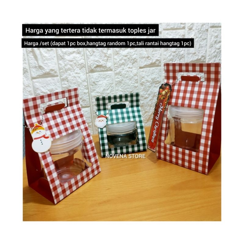 

BOX KOTAK DUS HAMPERS KUE NATAL MERRY CHRISTMAS 1 JAR TOPLES