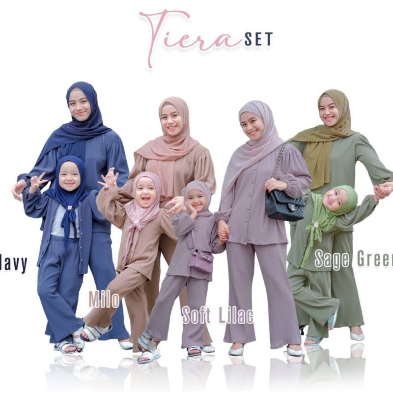 Oneset Tiera Set by Almahyra Kids TANPA HIJAB setelan setcel couple anak 1 2 3 4 5 6 7 8 9 10 tahun 