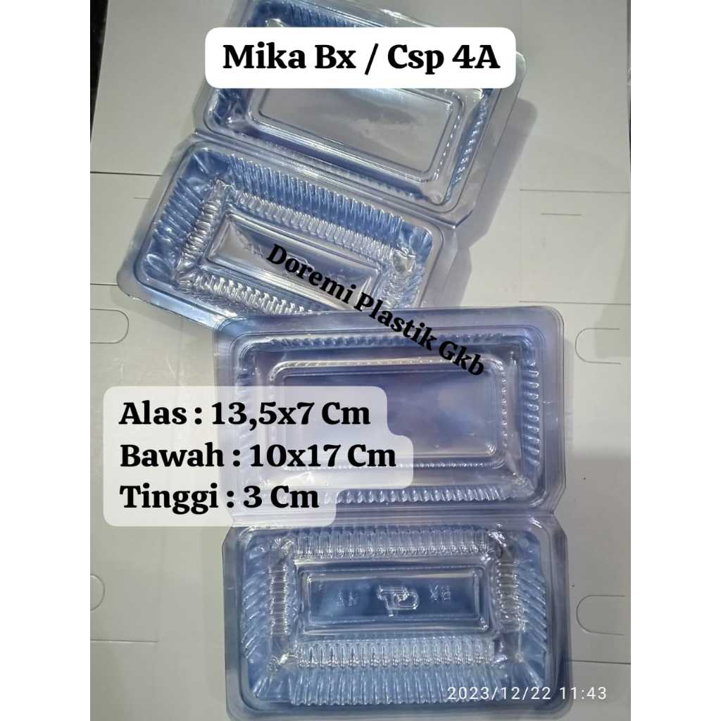 Mika BX CSP 4A / Mika Plastik Nasi / Box Mika Makanan Kue / Mika jajan isi 2