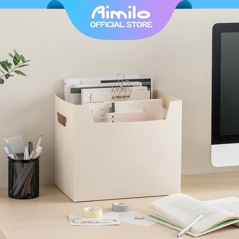 

[READY] Aimilo Desktop Storage Box Organizer Foldable Kotak Penyimpanan Serbaguna Box File