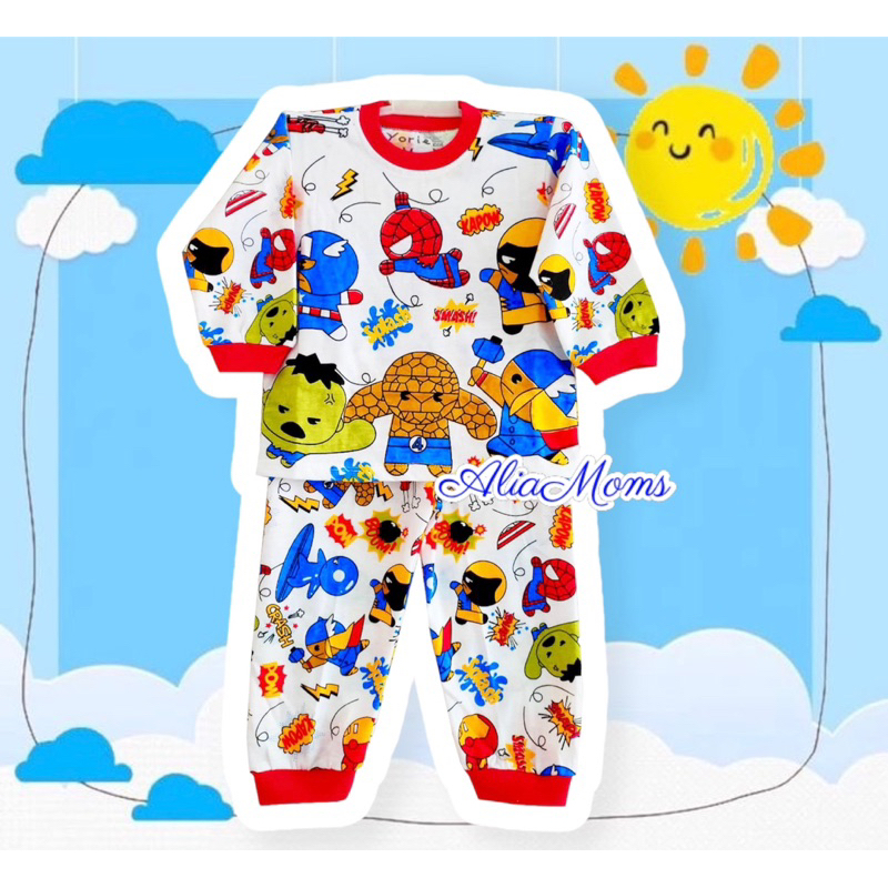 SETELAN ANAK LAKI LAKI / BAJU TIDUR ANAK / KAOS ANAK FULL PRINT / BAJU GAMBAR AVENGERS