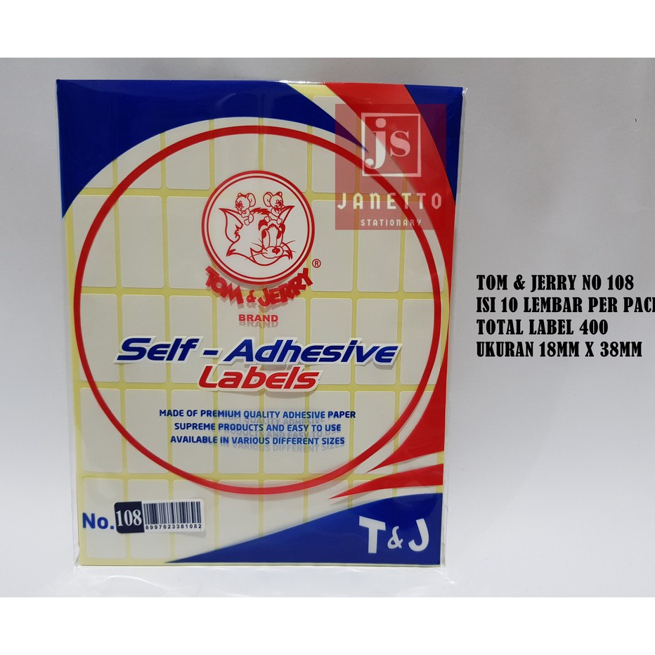

Ready Stock Label Tom and Jerry No 18