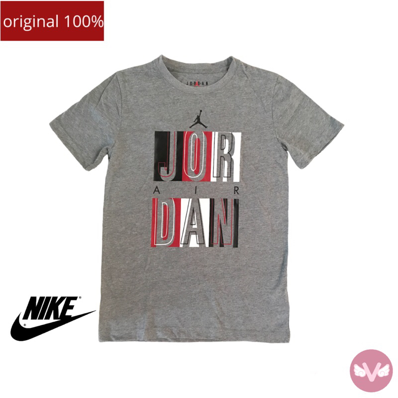 Nike Jordan Line UP Stack Baju Kaos Nike Anak Laki-laki Remaja Grey Baju Nike Boys Kids Baju Nike Jo