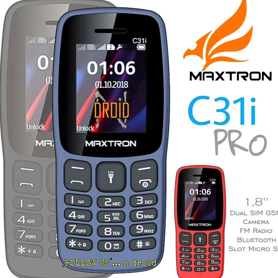 Murah MAXTRON C31i PRO  HP Candybar 18 GSM  DUAL SIM GSM  BISA GETAR  HP MAXTRON C31 i  HP MURAH