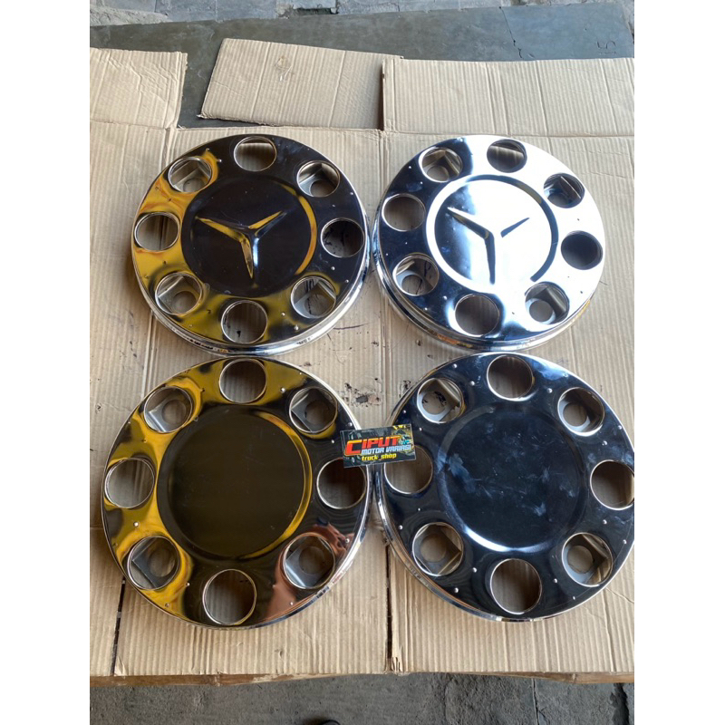 SEPASANG(2PCS) WHELDOP R20 L8 CHROM RING DONAT, WHEELDOP BUS DEPAN TRUK LUBANG 8