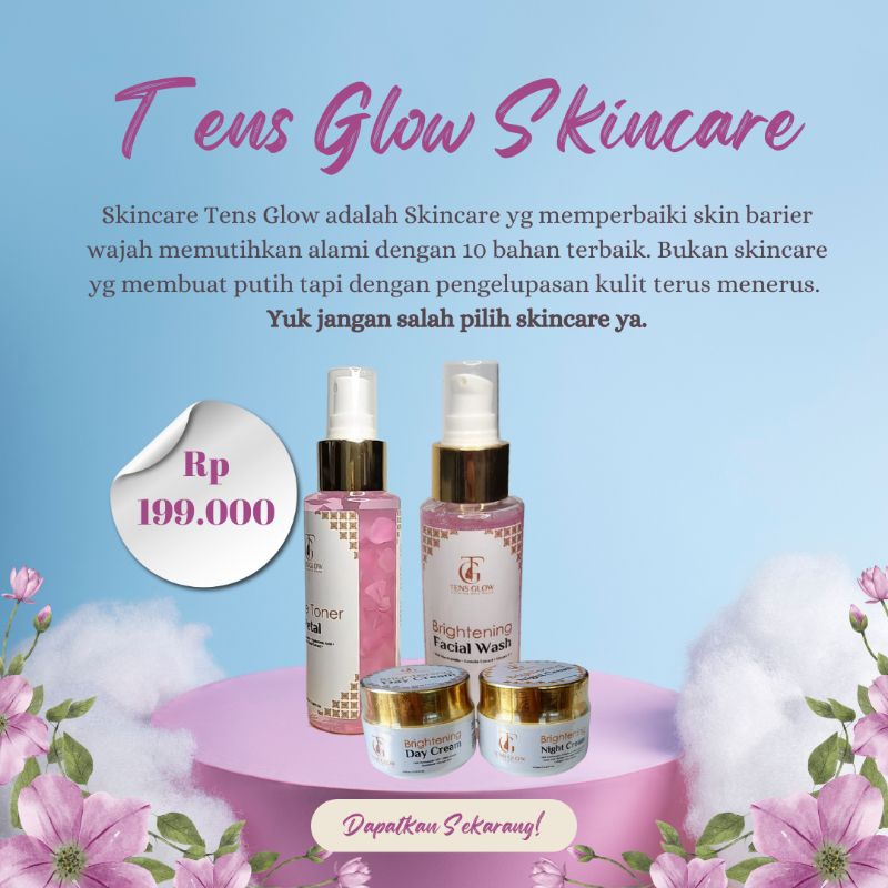 Paket skincare brightening Booster extra glow BPOM by Tens Glow Skincare ❤️