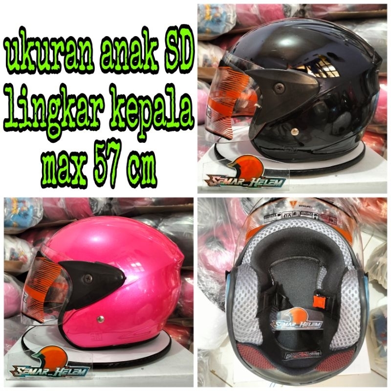 HELM ANAK POLOS Cewek Cowok Anak SD JUNIOR Umur 5 6 7 8 9 10 11 12 Tahun SNI Murah Berkualitas