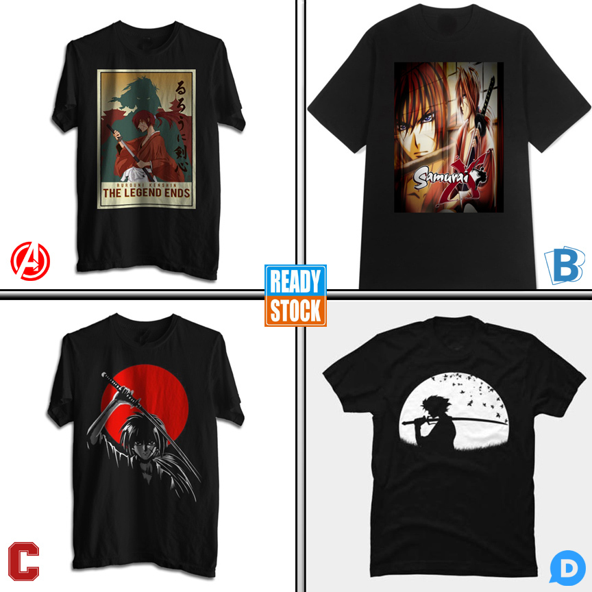 Kaos Samurai X Tshirt 100% Cotton