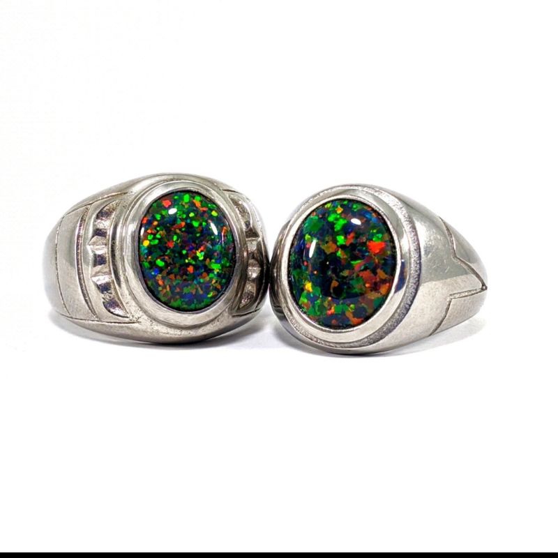 Cincin Batu Kalimaya Black Opal Australia Catam