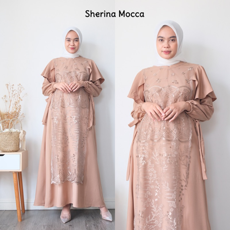 Sherina Outer Maxi Tulle/ Gamis outer shakila/ Dress Long Outer