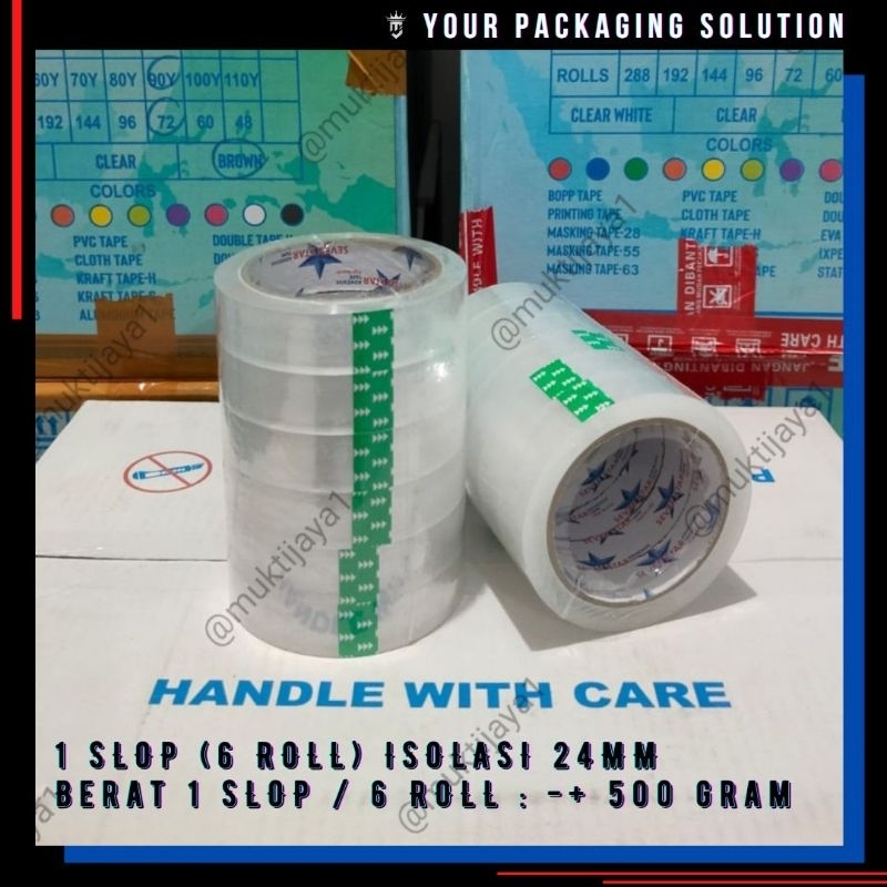 

1 SLOP (6 ROLL) ISOLASI STAR 24MM