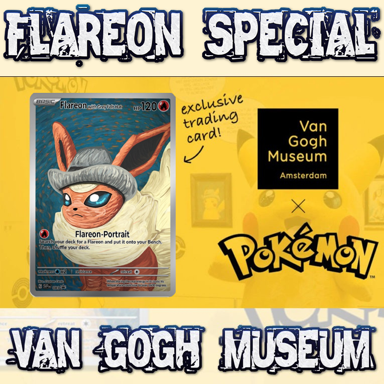 KARTU POKEMON TCG HOLOGRAM SPECIAL FLAREON VAN GOGH MUSEUM