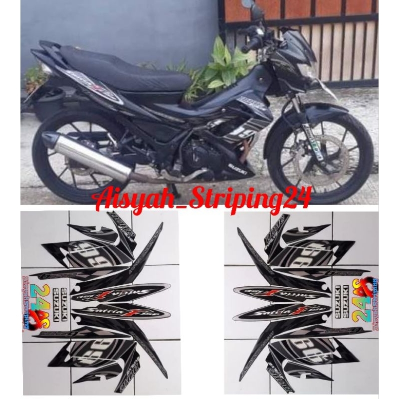 stiker striping suzuki satria fu barong tahun 2012 abu-hitam
