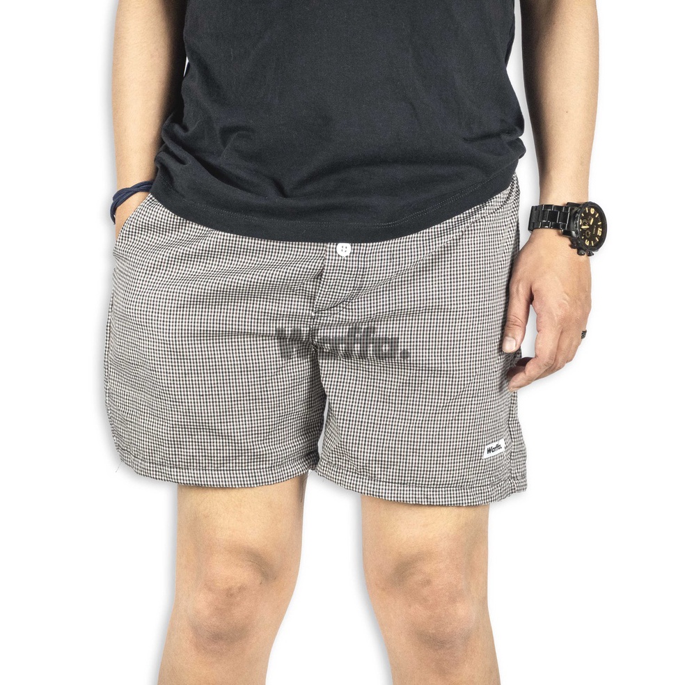 Belanja disini CodetT4f Celana Boxer Pria Model Kancing Motif Kotak Kombinasi Bahan Polyester Waffa