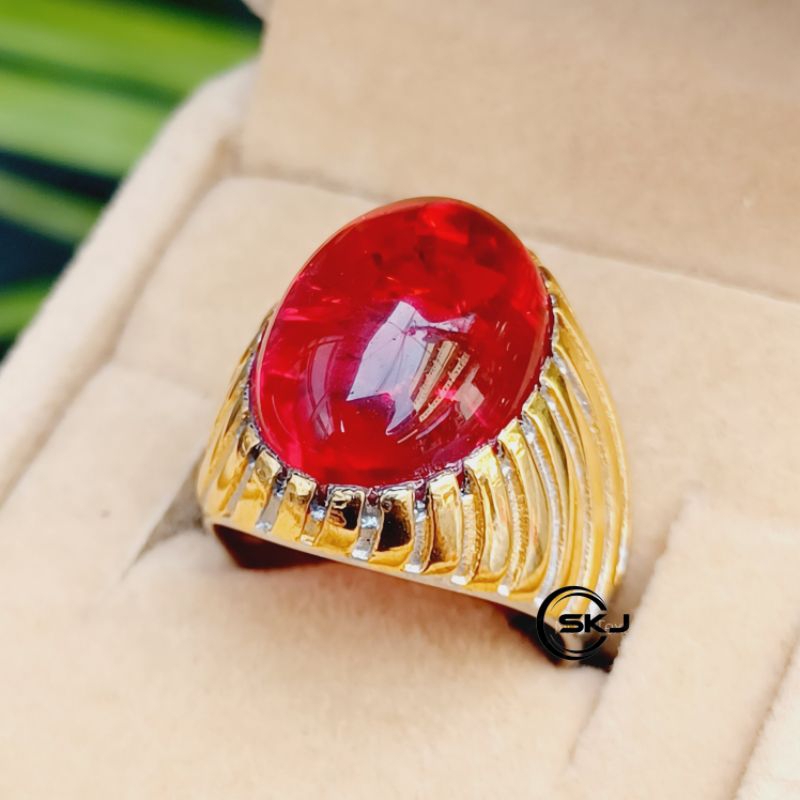 CINCIN BATU AKIK MERAH SIAM PECAH SERIBU TOP QUALITY
