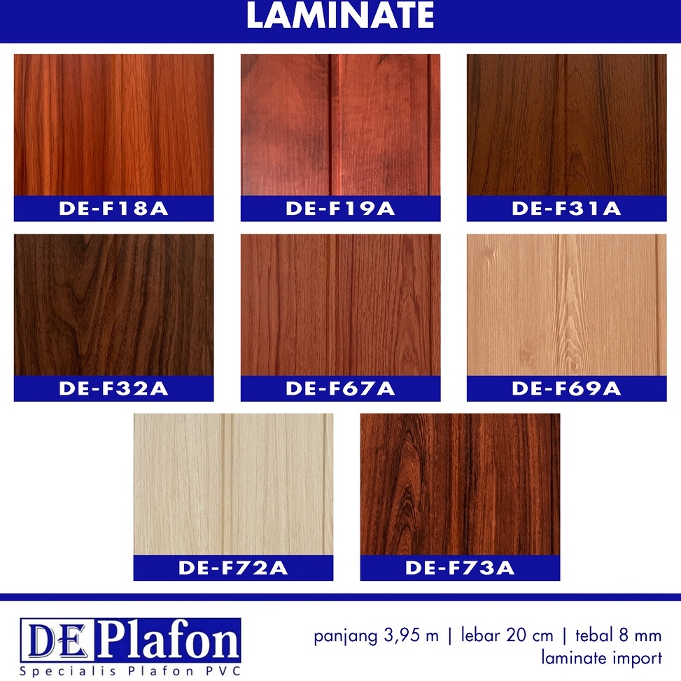 Yang TerbaikRr8R2 De Plafon  PLAFON PVC MOTIF KAYU LAMINATE 8 MM