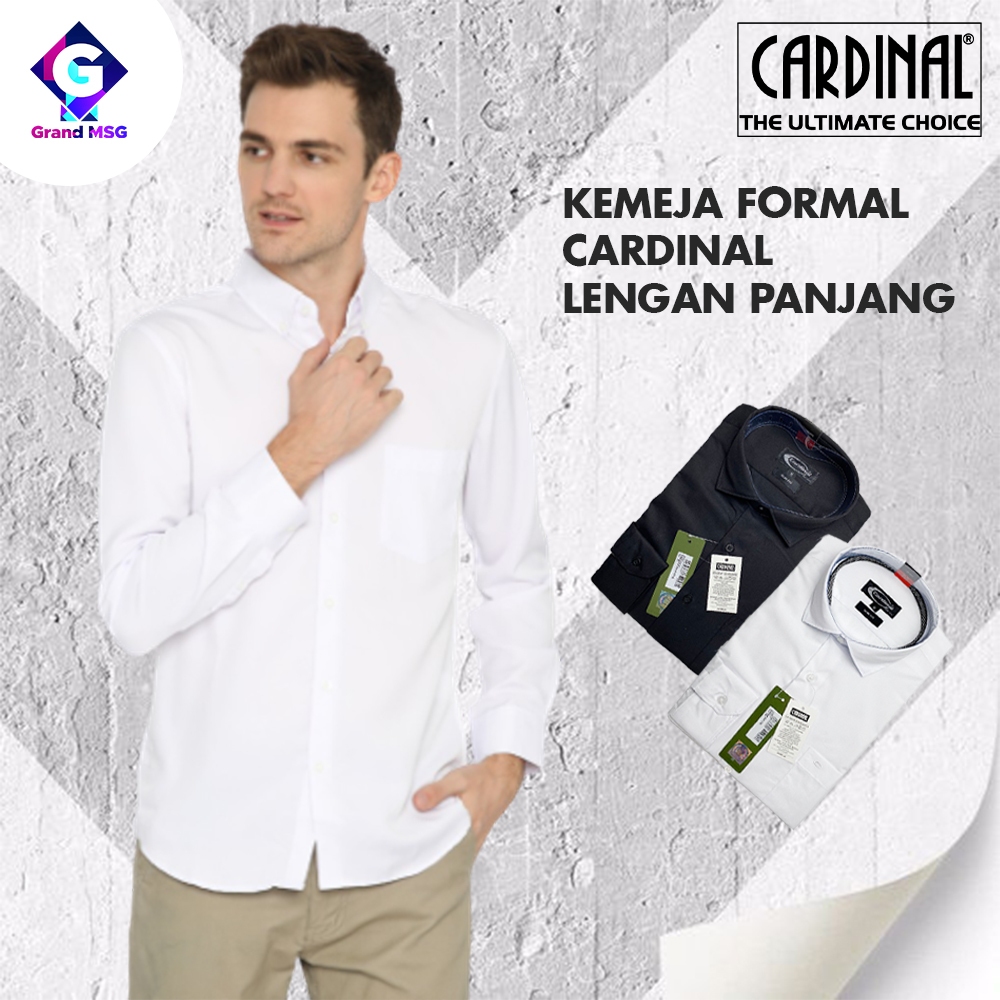 CARDINAL Kemeja Pria REGULAR Lengan Panjang Original Polos Baju Atasan Kerja Cowo Kardinal Formal He