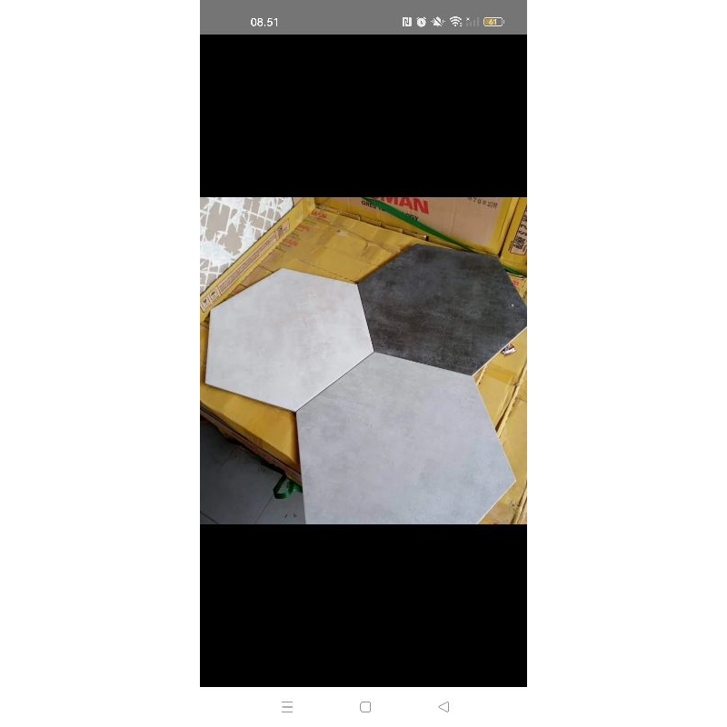 KERAMIK GRANITE ROMAN HEXAGONAL 34X39 VARIAN WARNA