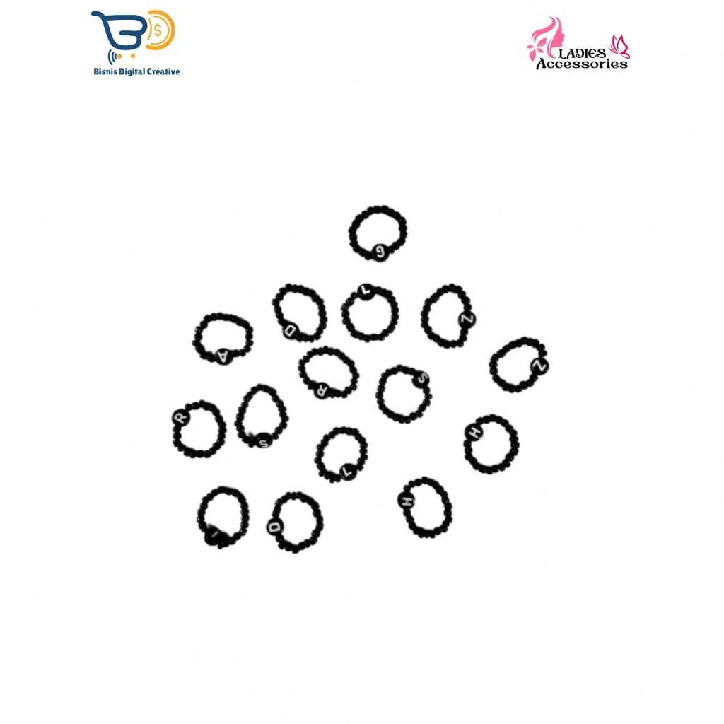 Cincin Manik Inisial Hitam