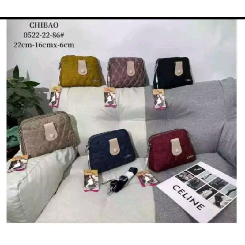 Selempang Wanita Chibao Tas Selempang Wanita Model Ransel Mini Motif Polos Warna Hitam Chibao 0522-2