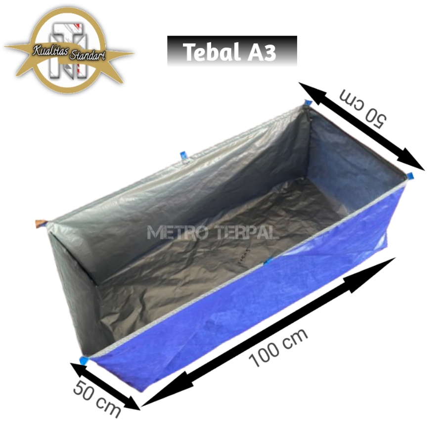Kolam Terpal 100x50x50cm Tebal A3