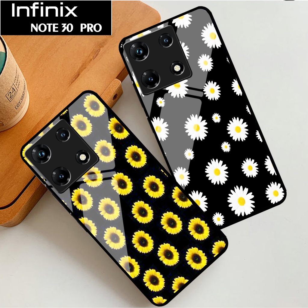 Softcase Glass Infinix Note 30 Pro [07] Case Flower Infinix Note 30 Pro - Casing Infinix Note 30 Pro