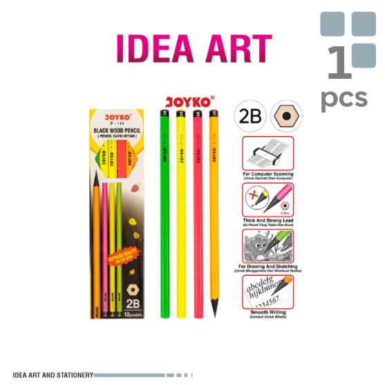 

Pensil Tulis Joyko 2B HB Komputer Pencil Computer Ujian Hexagonal Motif P-115