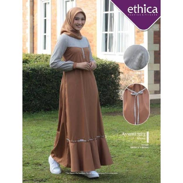 AYUMI 323 MOCCA DAILY DRESS DAILY WEAR, GAMIS HARIAN, GAMIS PESTA