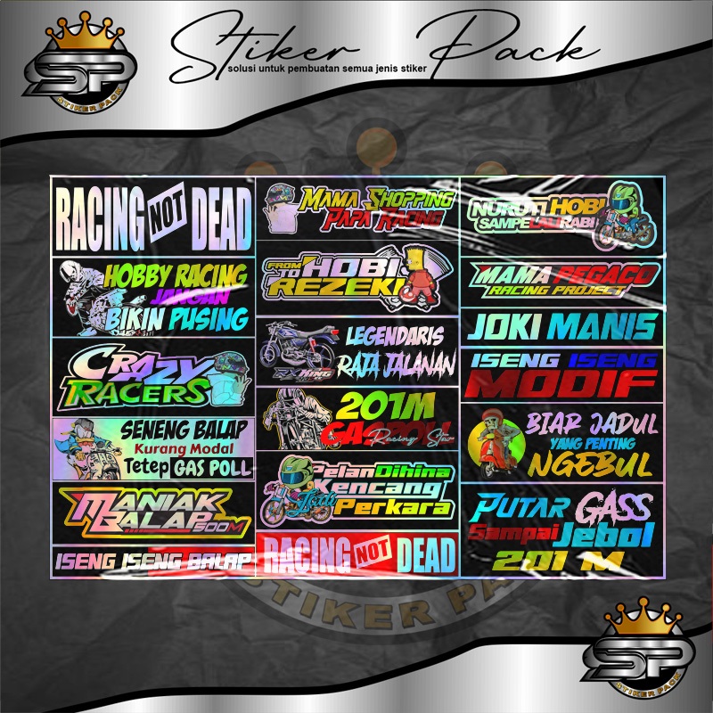 STIKER PACK KATA KATA RACING STIKER ANAK MOTOR  KATA KATA VIRAL STIKER PACK KEREN