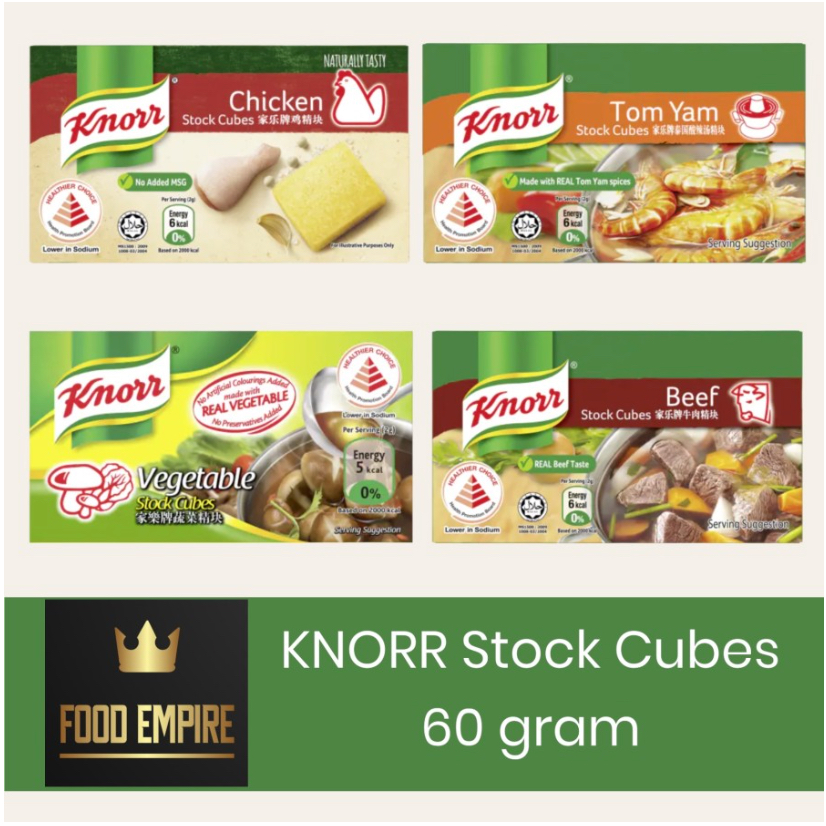 

KNORR Stock Cubes 60 gram | Bumbu Kaldu Chicken Beef Tom Yum Vegetable