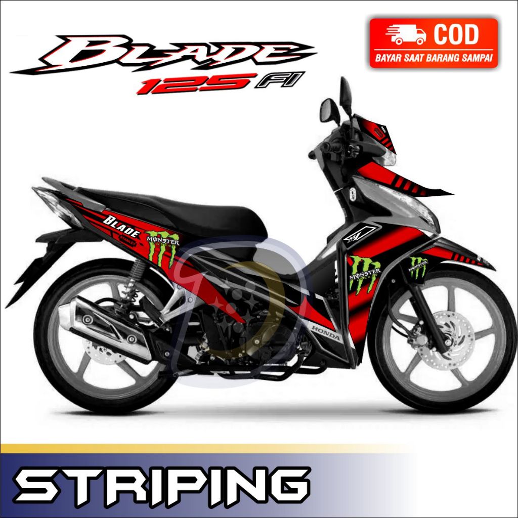 Striping Lis Blade New 125 Stiker Lis Variasi Honda Blade New Stiker Motor Honda Blade New ME
