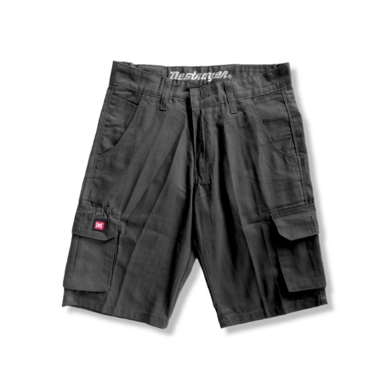 DESTROYER SHORT PANT CARGO CELANA PENDEK PRIA ABU-ABU TUA ORIGINAL