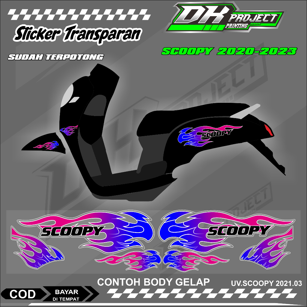 SCOOPY 2021 STIKER UV MOTOR KEREN LIS VARIASI SCOOPY 2021 UV.03