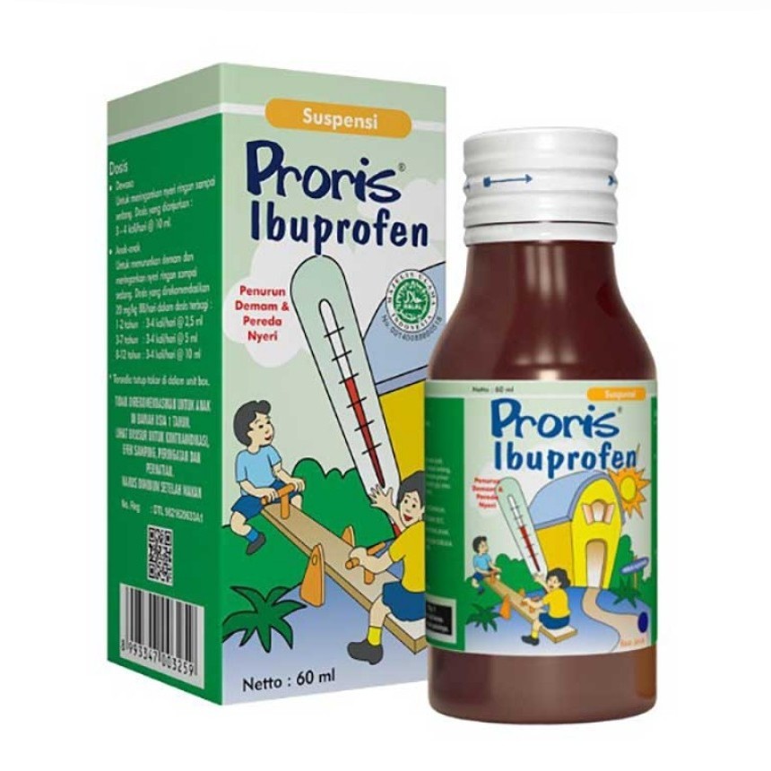 Proris Ibuprofen Obat Penurun Demam Anak Jeruk 60 ml