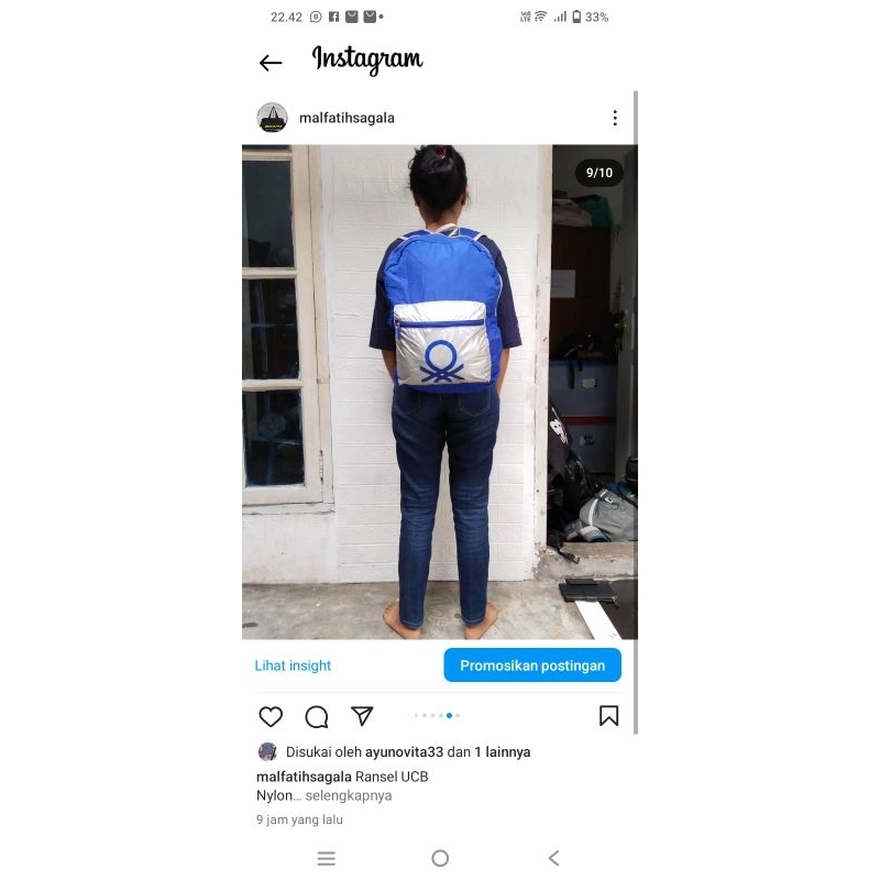 Tas Selempang Sling Bag Pria Benetton Branded Preloved Second