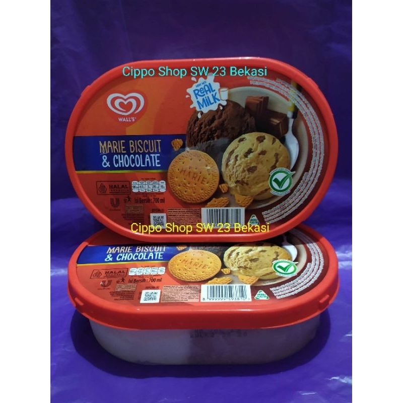 

Ice Cream Walls MARIE BISCUIT & CHOCOLATE 700 ml, produk Terbaru