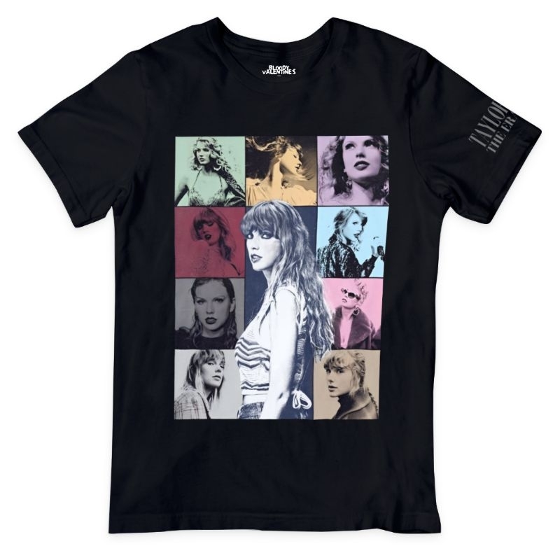 Taylor Swift The Eras Tour International Date with Sleeve Design T-Shirt / Kaos Band Musik Murah POP