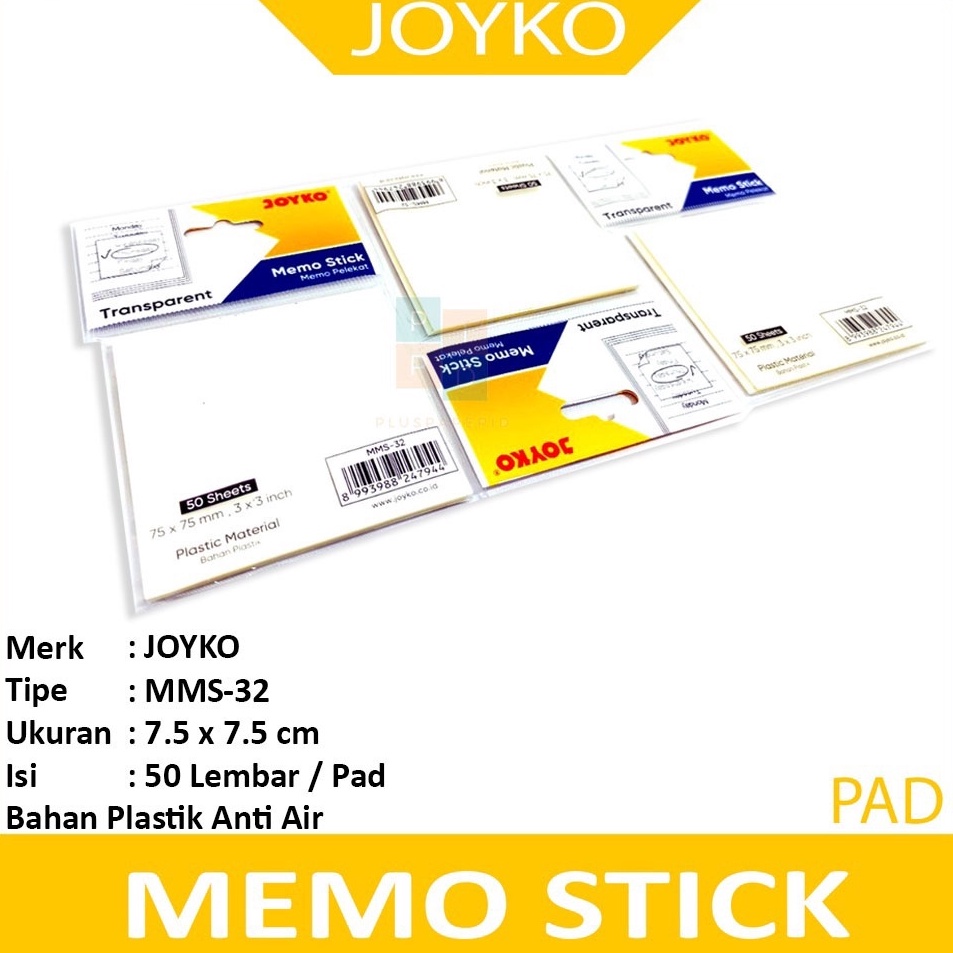 

Sale JOYKO Memo Stick Plastik MMS32 Transparant Pad
