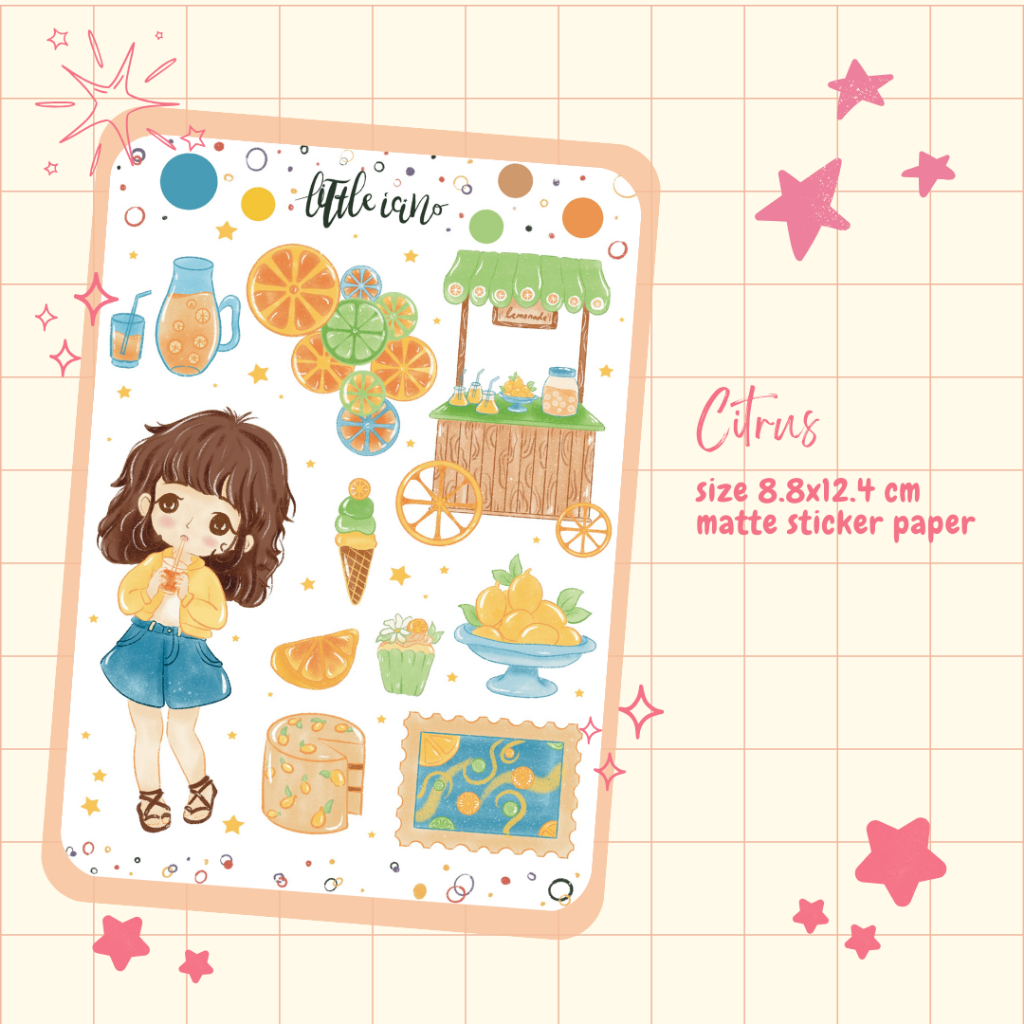 

Sticker Citrus Lemon untuk planner dan journal| DSN029