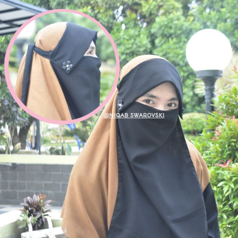 Cadar Niqab Milaya Poni Bunga Hana cadar poni hias bunga hana mutiara cadar niqab ceruty babydoll te