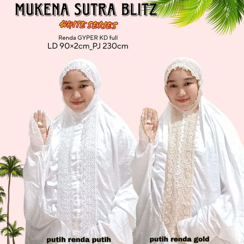 mukena sutra Blitz renda GYPER terusan jumbo