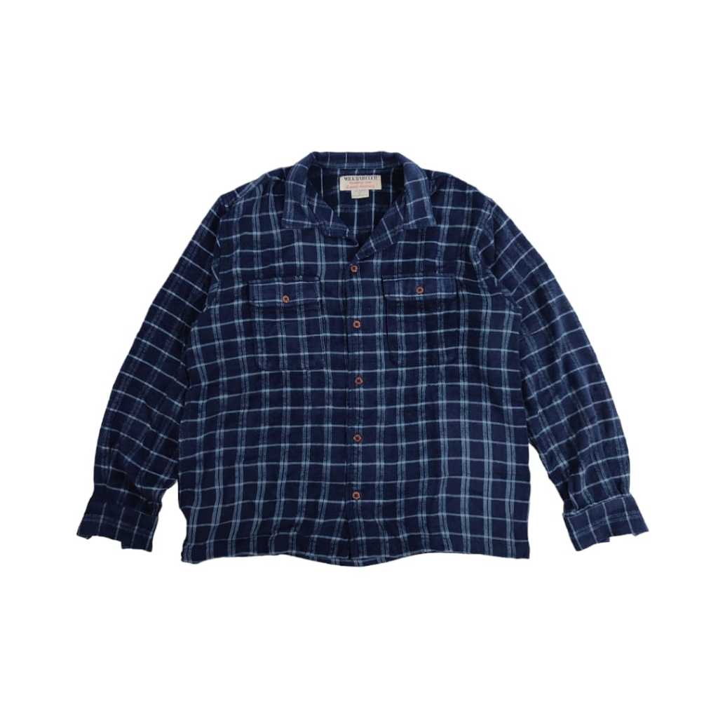 Flanel Lengan Panjang MILK BAR CLUB - Biru - PAR 33