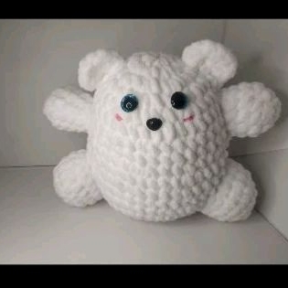 boneka rajut amigurumi hamster putih