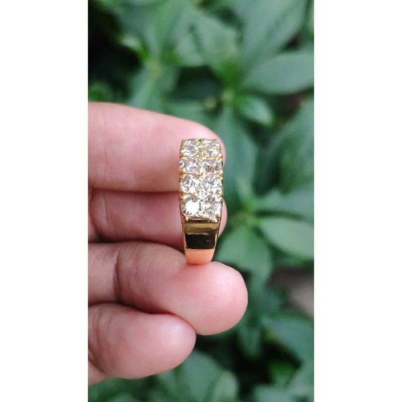 cincin emas berlian wanita motif listring baris dua cincin berlian Banjar cincin listring cincin kla