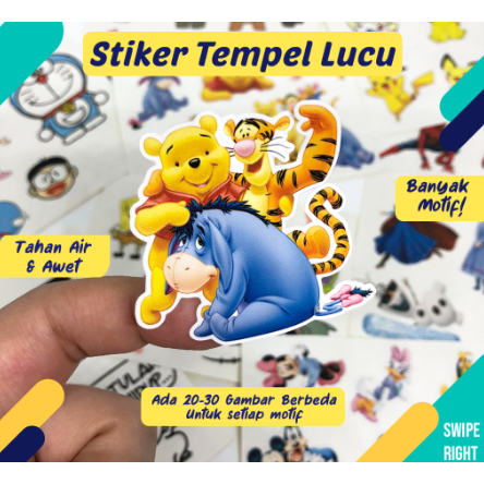 

(10PCS) Stiker Tempel Buku Laptop Tumbler Casing HP Karakter Kartun lucu Stiker Tumblr Tumbler Bahan Cromo Glossy Tahan Air Awet Lama