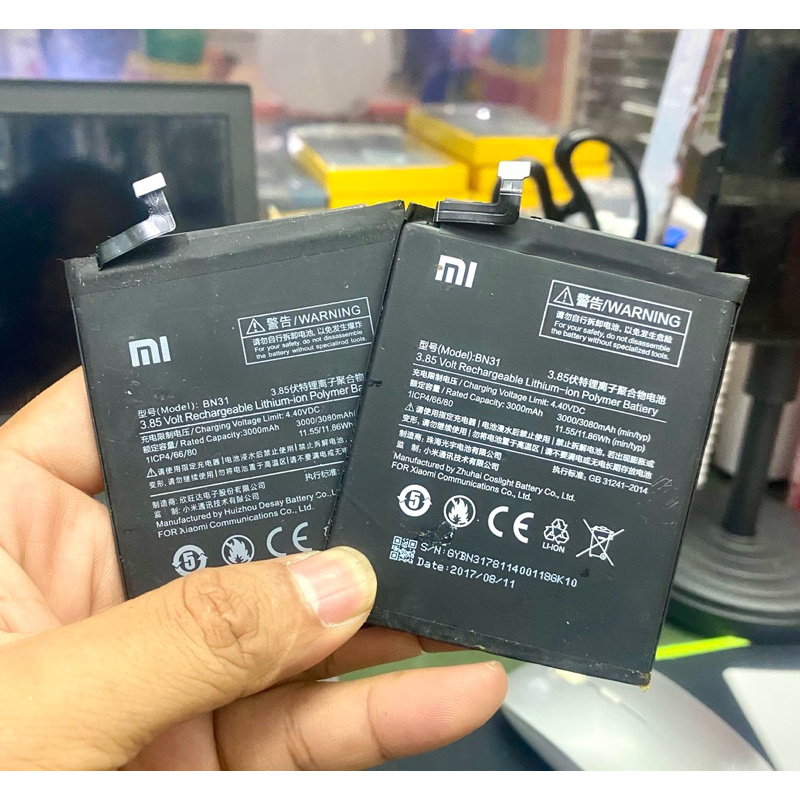 Baterai Batre Xiaomi Redmi Note 5A /  S2 / Mi a1 / Mi 5x / Copotan Batre Xiaomi Bn31 Copotan 100% GA
